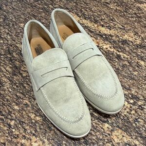 Men's Suede Loafers - Light Gray